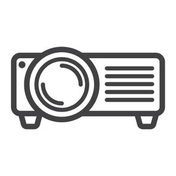 Projector line icon, presentation and meeting Stock Illustration
