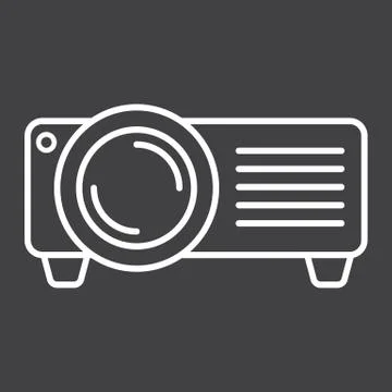 Projector line icon, presentation and meeting Stock Illustration