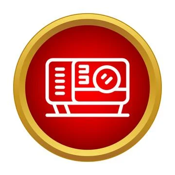 Projector multimedia presentation technology flat style icon Stock Illustration