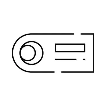 Projector outline creating a cinema presentation icon Stock Illustration