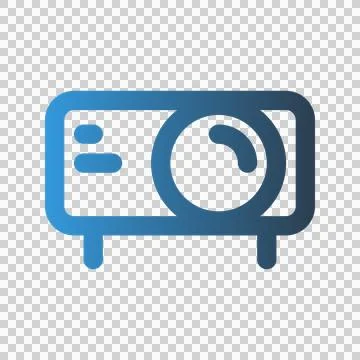 Projector outline icon. with gradient colors suitable for interfaces Stock Illustration