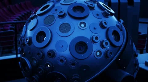 Projector in Planetarium, digital projection system, handheld shot Stock Footage 59824703