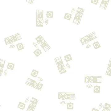 Projector repair glyph seamless pattern Stock Illustration