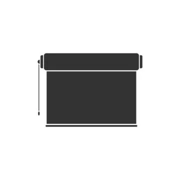 Projector roller screen icon flat Stock Illustration