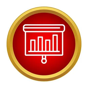 Projector screen displaying business bar chart statistics Stock Illustration