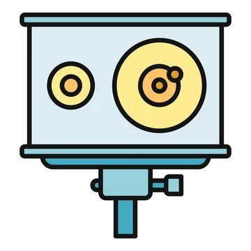 Projector screen displaying concentric circles icon Stock Illustration