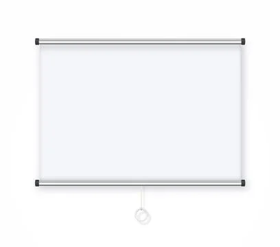 Projector Screen . Empty White Board Presentation Conference On The Wall. creen Stock Illustration