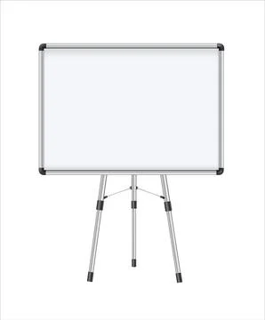 Projector Screen . Empty White Board Presentation Conference On The Wall. creen Stock Illustration
