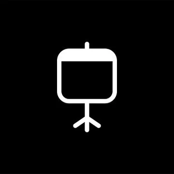 Projector Screen Icon On Black Background. Black Flat Style Vector Illustration Stock Illustration