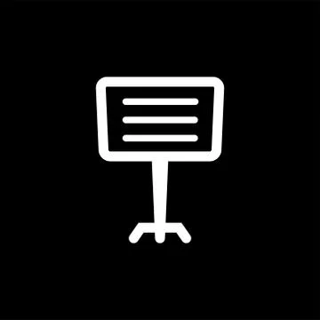 Projector Screen Icon On Black Background. Black Flat Style Vector Illustration Illustrazione stock