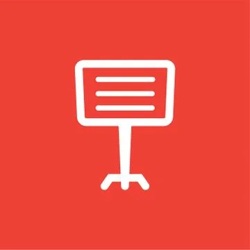 Projector Screen Icon On Red Background. Red Flat Style Vector Illustration Stock Illustration