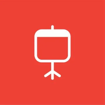 Projector Screen Icon On Red Background. Red Flat Style Vector Illustration Stock Illustration