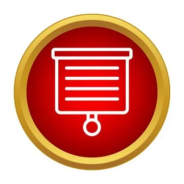 Projector screen icon showing education and business presentation Stock Illustration