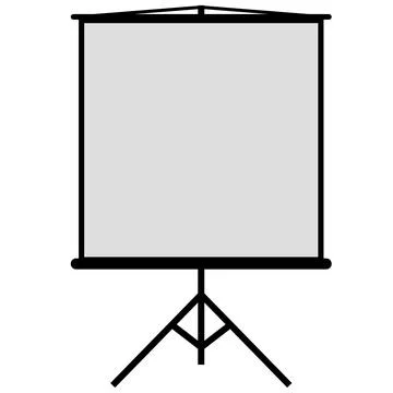 Projector screen icon on white background. Screen for presentation sign. Illustrazione stock