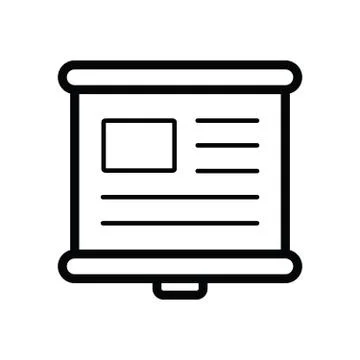 Projector screen isolated icon line Stock Illustration