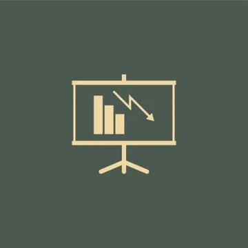 Projector Screen With Loss Analysis Stock Illustration