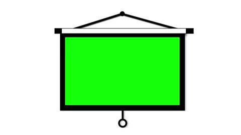 Projector Screen Opening and Closing Flat Animation Stock Footage 335668009