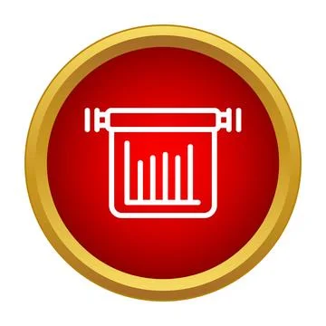 Projector screen presenting data analysis statistics icon Stock Illustration