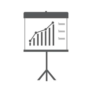 Projector Screen With Progress Chart Stock Illustration