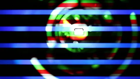 Projector screen rcasting RGB lines Video stock 78559728