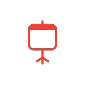 Projector Screen Red Icon On White Background. Red Flat Style Vector Illustrazione stock