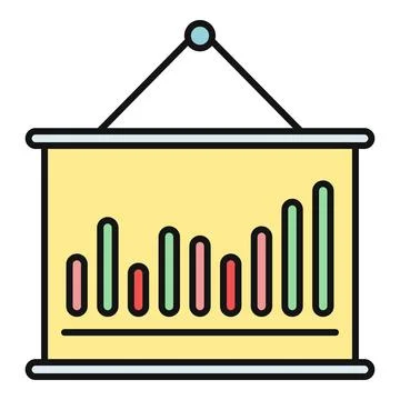 Projector screen showing business bar chart presentation Stock Illustration