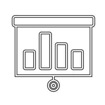 Projector screen vector line icon. Stock Illustration