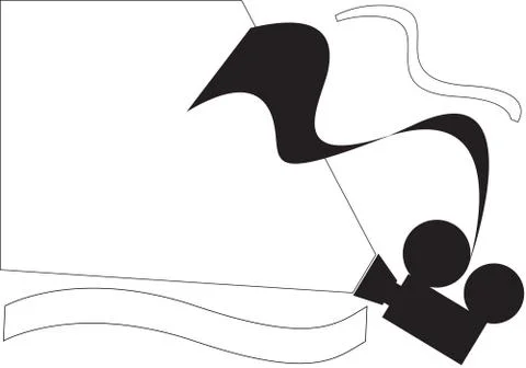 Projector Silhouette Background Stock Illustration