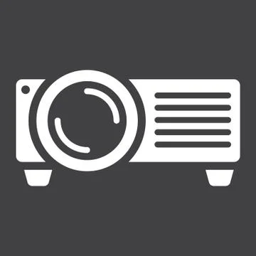 Projector solid icon, presentation and meeting Stock Illustration