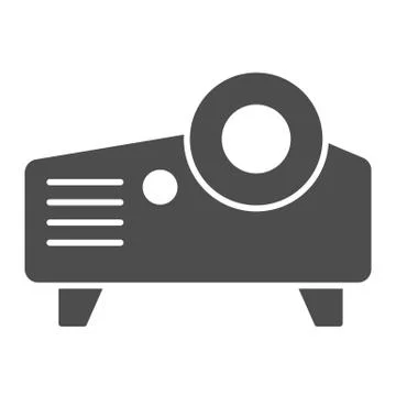 Projector solid icon. Projection device, video and presentation item symbol Stock Illustration