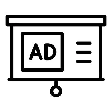 Projector Vector Icon, Outline style icon, from Advertisement icons collection Stock Illustration