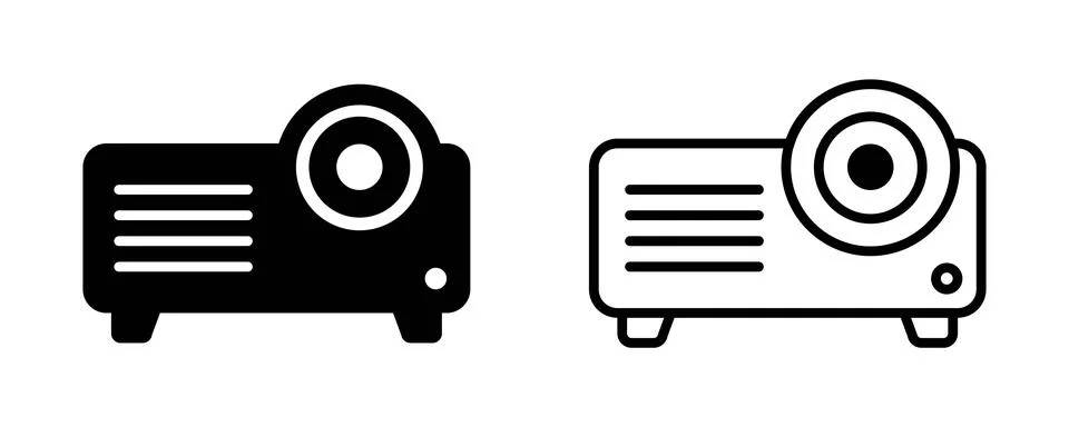 Projector vector icon. Presentation symbol. Cinema equipment sign. Projecto.. Stock Illustration