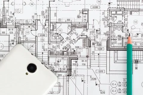 Projects drawing on paper Stock Photos