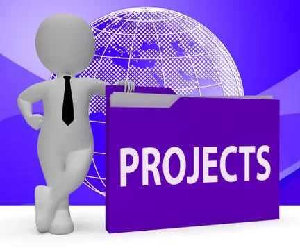 Projects Folder Meaning Activity Document 3d Rendering Illustration