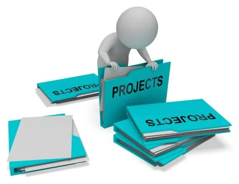 Projects Folders Shows Venture Administration 3d Rendering Illustration