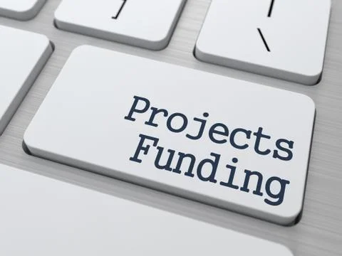 Projects Funding Button on Computer Keyboard. Stock Illustration