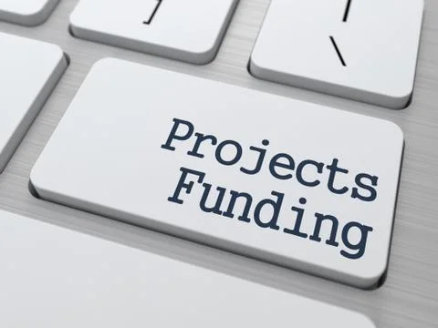 Projects Funding Button on Computer Keyboard. Stock Illustration