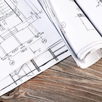 Projects of houses on the background 스톡 사진