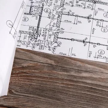 Projects of houses on the background Stock Photos