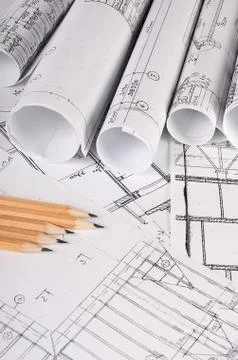 The projects of houses a background Stock Photos