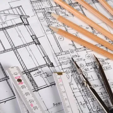 The projects of houses a background Stock Photos