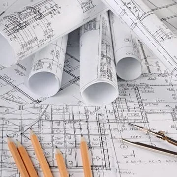 The projects of houses a background Stock Photos