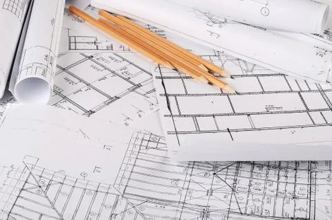 The projects of houses a background Stock Photos