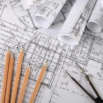 The projects of houses a background Stock Photos