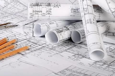 The projects of houses a background Stock Photos