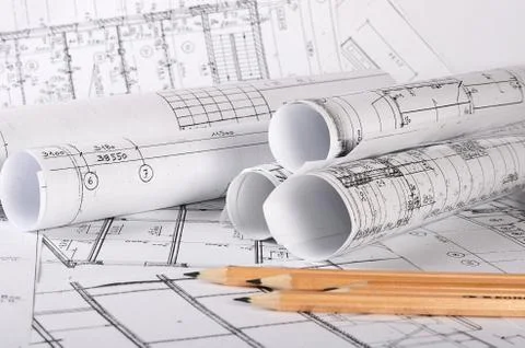 The projects of houses a background Stock Photos