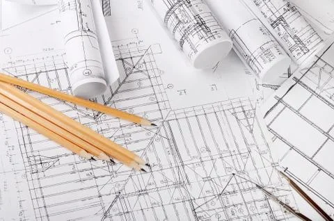 The projects of houses a background Stock Photos