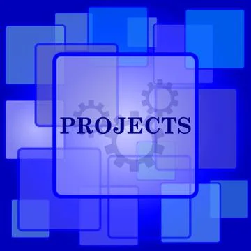 Projects icon. Internet button on abstract background.. イラスト素材