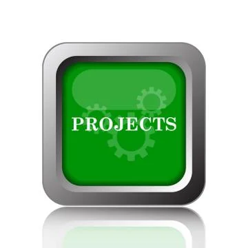 Projects icon. Internet button on black background.. 스톡 일러스트