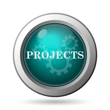 Projects icon. internet button on white background.. Illustrazione stock